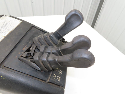 Hyster E30XM Forklift Sideshift 3 Lever Controls And Model Label