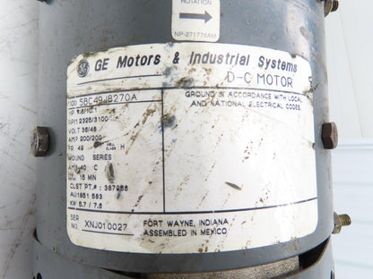 General Electric 5BC49JB270A Hydraulic Pump Motor From Hyster E30XM Forklift 36V
