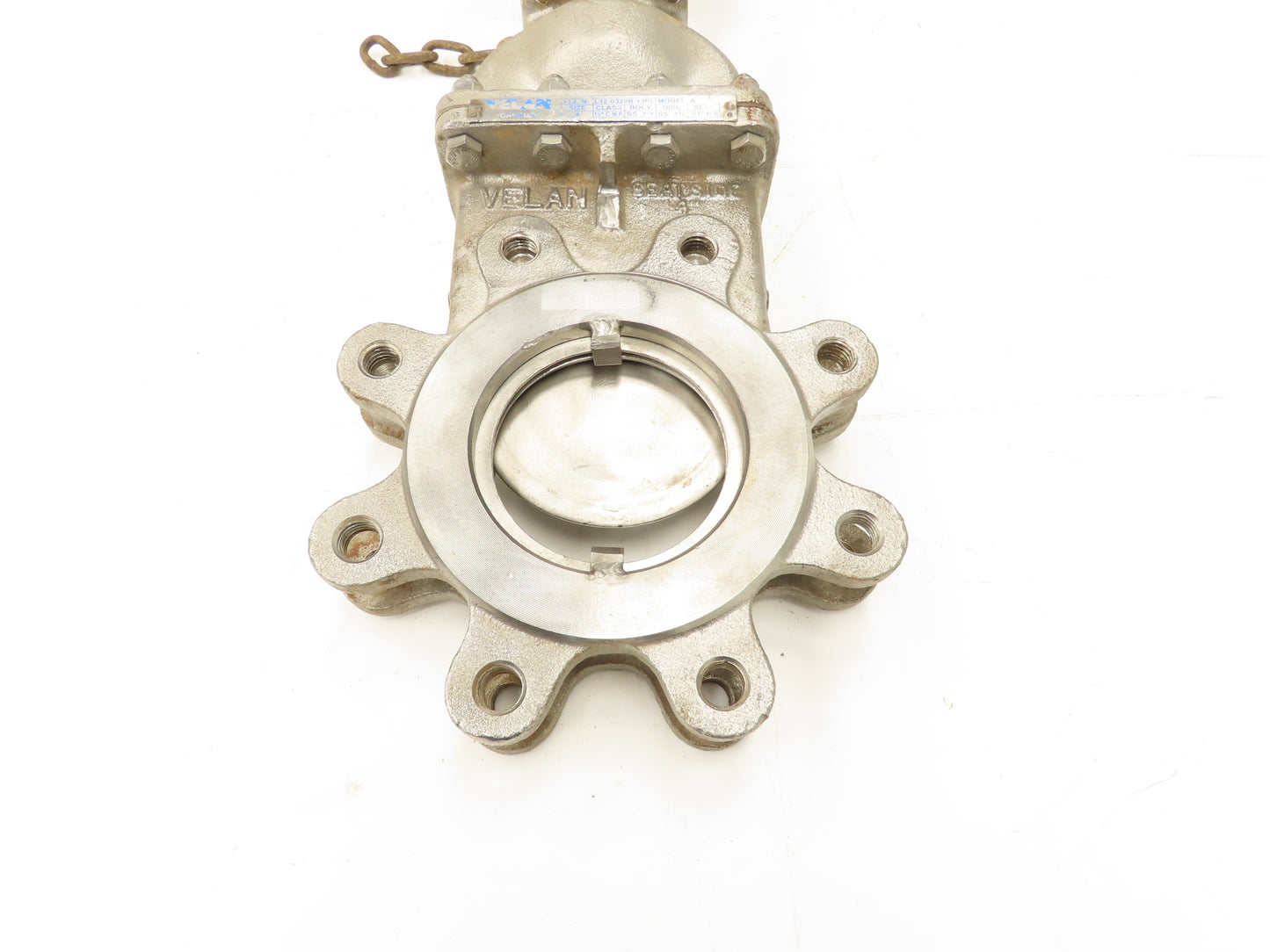 Velan L12-0320B-13BL 4" 316 Stainless Knife Gate Valve Rising Stem Metal Seat