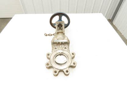 Velan L12-0320B-13BL 4" 316 Stainless Knife Gate Valve Rising Stem Metal Seat