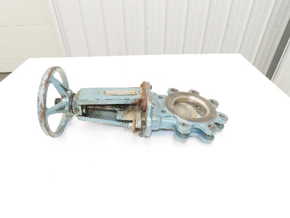 DeZurik 824 4" Stainless Lug Knife Gate Valve Rising Stem Metal Seat 304SS