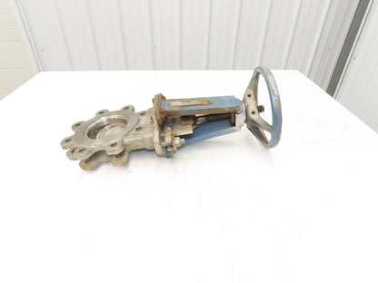 DeZurik 827 4" Stainless Lug Knife Gate Valve Rising Stem Metal Seat 316SS