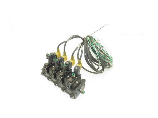 A239SS-120-A ARO 4 Station Pneumatic  Solenoid Valve Manifold 1/4" NPT 120V