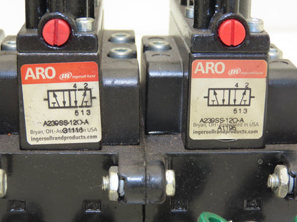 A239SS-120-A ARO 4 Station Pneumatic  Solenoid Valve Manifold 1/4" NPT 120V