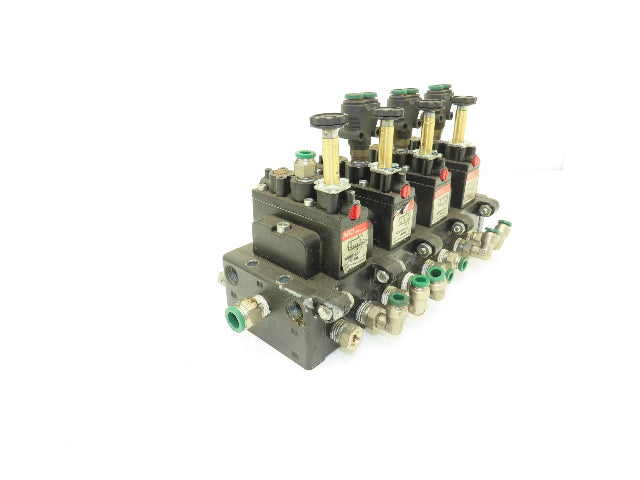 A239SS-120-A ARO 4 Station Pneumatic  Solenoid Valve Manifold 1/4" NPT 120V