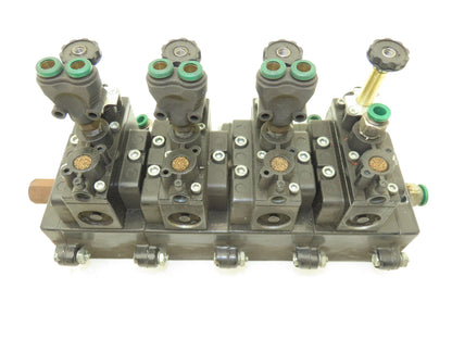 A239SS-120-A ARO 4 Station Pneumatic  Solenoid Valve Manifold 1/4" NPT 120V