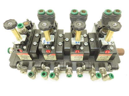 A239SS-120-A ARO 4 Station Pneumatic  Solenoid Valve Manifold 1/4" NPT 120V