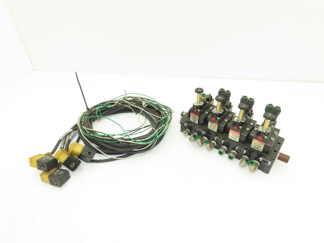 A239SS-120-A ARO 4 Station Pneumatic  Solenoid Valve Manifold 1/4" NPT 120V