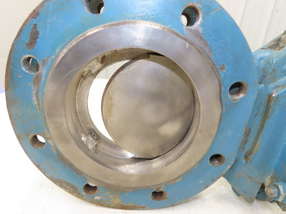 DeZurik 827 4" Flanged Knife Gate Valve Rising Stem Metal Seat 316SS Disc