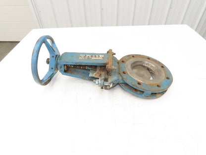 DeZurik 827 4" Flanged Knife Gate Valve Rising Stem Metal Seat 316SS Disc