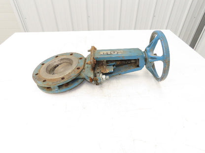 DeZurik 827 4" Flanged Knife Gate Valve Rising Stem Metal Seat 316SS Disc