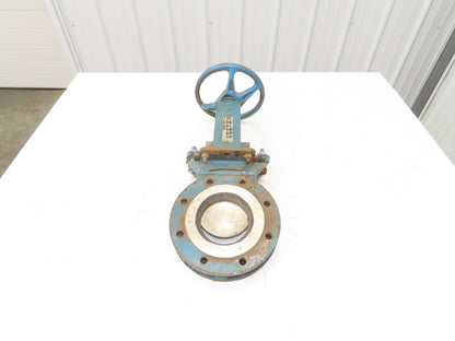 DeZurik 827 4" Flanged Knife Gate Valve Rising Stem Metal Seat 316SS Disc