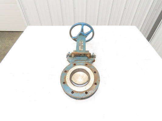 DeZurik 827 4" Flanged Knife Gate Valve Rising Stem Metal Seat 316SS Disc
