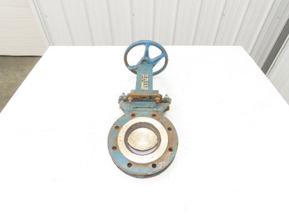 DeZurik 827 4" Flanged Knife Gate Valve Rising Stem Metal Seat 316SS Disc