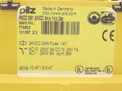 Pilz PNOZ XM1 774600 Safety Control Relay Module 24VDC 4n/o 1n/c 2so