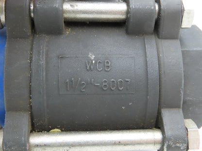 Flow-Tek 8007 Ball Valve 1-1/2" Socket Weld 316SS Ball/Stem w/Extension 1000 WOG