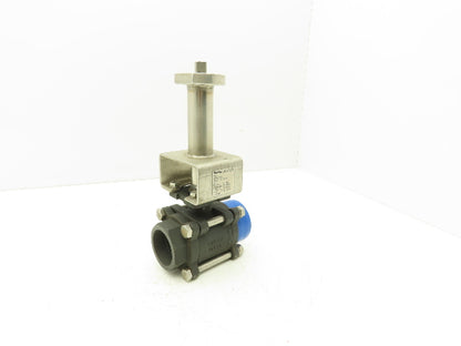 Flow-Tek 8007 Ball Valve 1-1/2" Socket Weld 316SS Ball/Stem w/Extension 1000 WOG