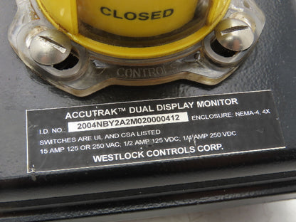 Westlock 2004NBY2A2M020000412 Accutrak Valve Positioner Dual Display Monitor