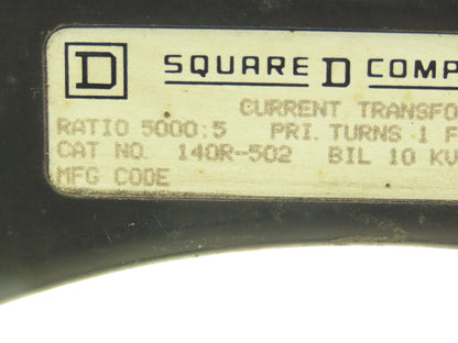 Square D 140R-502 Current Transformer 5000:5 Ratio 600v 25-400 Hz