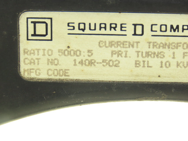 Square D 140R-502 Current Transformer 5000:5 Ratio 600v 25-400 Hz