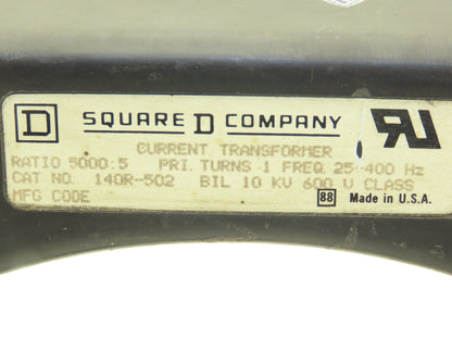 Square D 140R-502 Current Transformer 5000:5 Ratio 600v 25-400 Hz