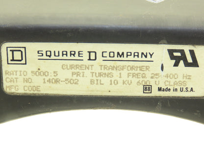 Square D 140R-502 Current Transformer 5000:5 Ratio 600v 25-400 Hz