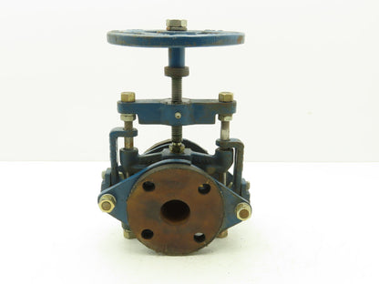 Robbins & Myers KFR Rubber Pinch Valve 1-1/2" Flanged 150psi Handwheel Operator