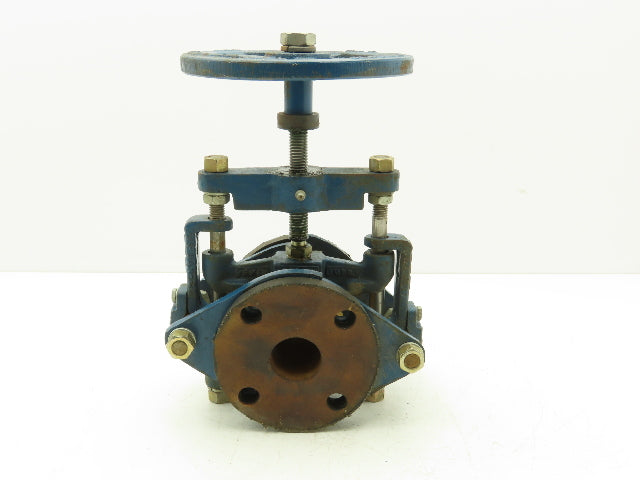 Robbins & Myers KFR Rubber Pinch Valve 1-1/2" Flanged 150psi Handwheel Operator