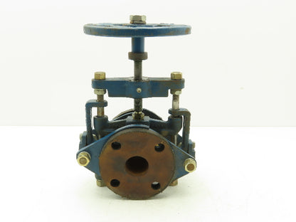 Robbins & Myers KFR Rubber Pinch Valve 1-1/2" Flanged 150psi Handwheel Operator