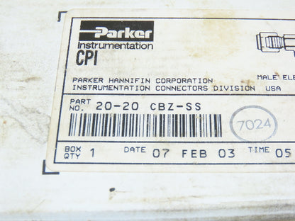 Parker 20-20 CBZ-SS Stainless Compression 90° Elbow 1-1/4" Tube x 1-1/4" NPT