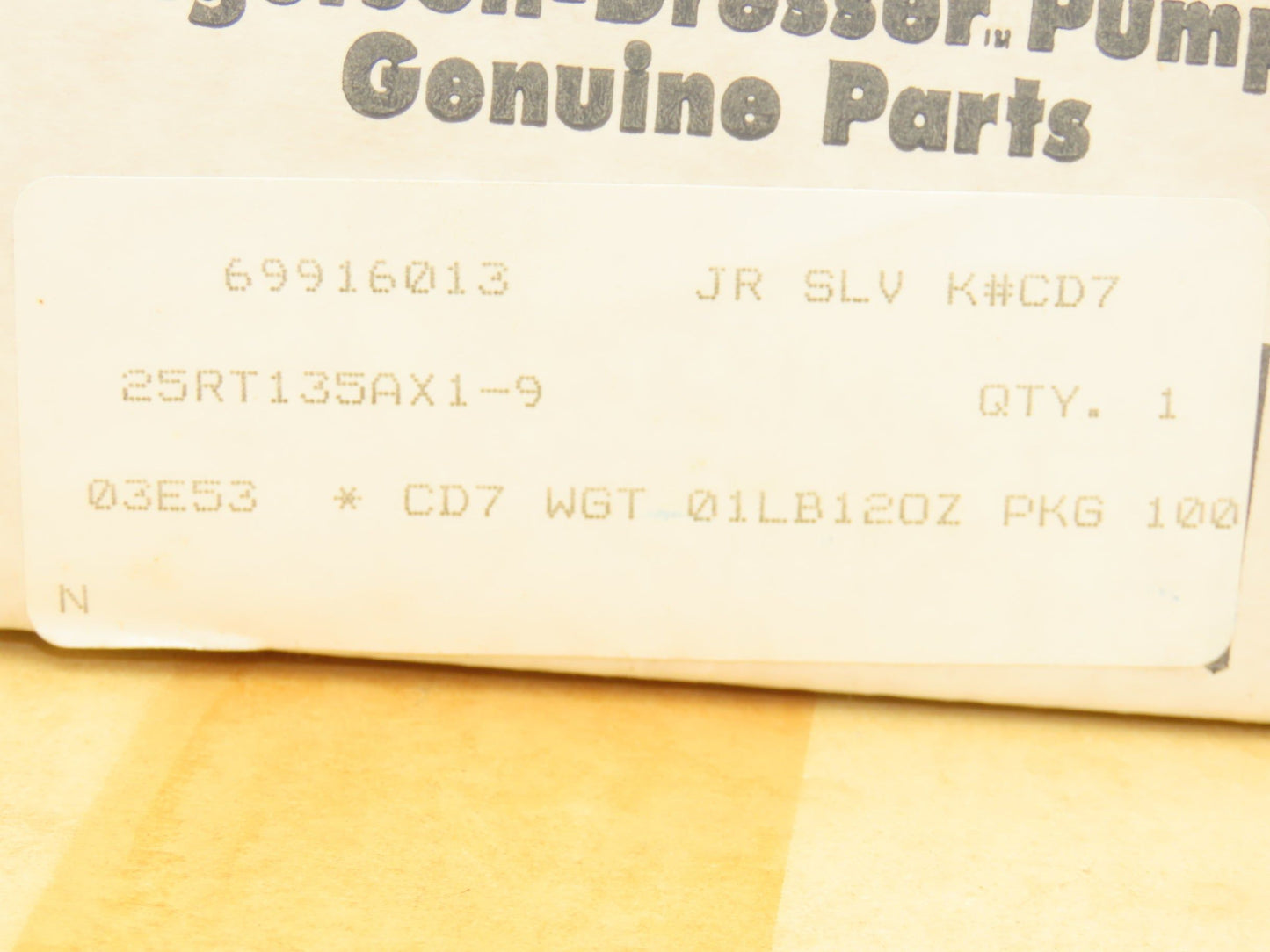 Ingersoll Rand 25RT135AX1-9 Dresser Pump Rebuild Kit SS Sleeve Packing Bushing