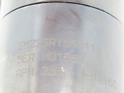 Rotor Tool EM225RYSGG118 Inline Fixtured Nutrunner Transducer Controlled 235rpm