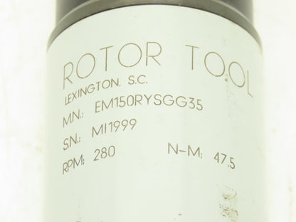 Rotor Tool EM150RYSGG35 Inline Fixtured Nutrunner Transducer Controlled 280rpm