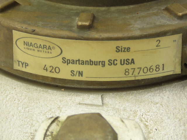 Niagara Type 420 Liquid Flow Meter 2" Flanged 1.4-132 GPM 227 PSI