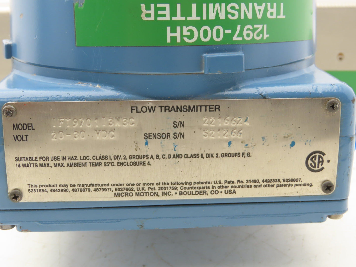 Micro Motion 1FT9701I3N3C F050SI239SC Mass Flow Sensor & Transmitter 20-30VDC