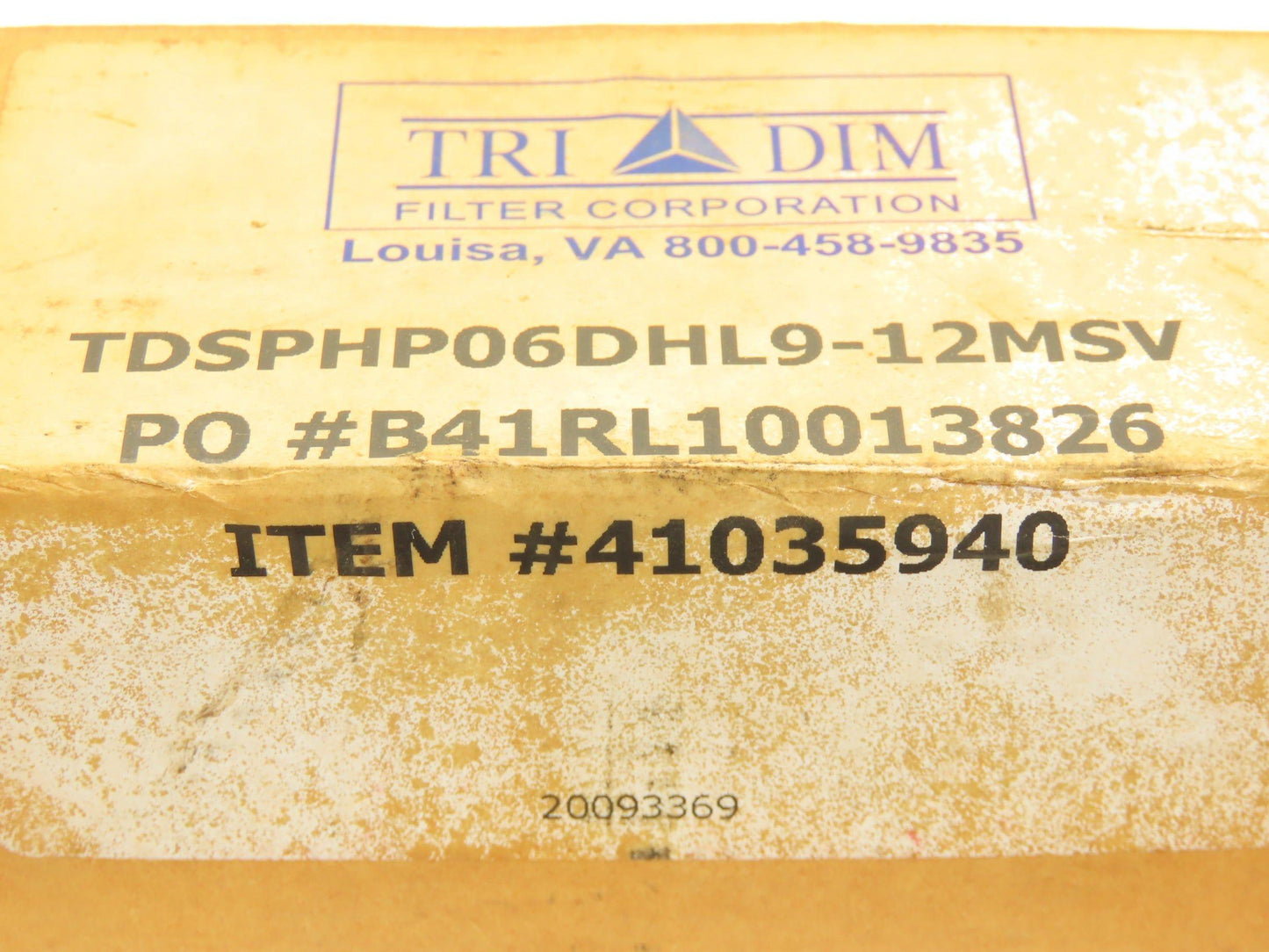 Tridim TDSPHP06DHL9-12MSV Hydraulic Filter 1-3/4" x 10" Inlet Mesh