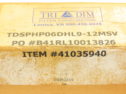 Tridim TDSPHP06DHL9-12MSV Hydraulic Filter 1-3/4" x 10" Inlet Mesh
