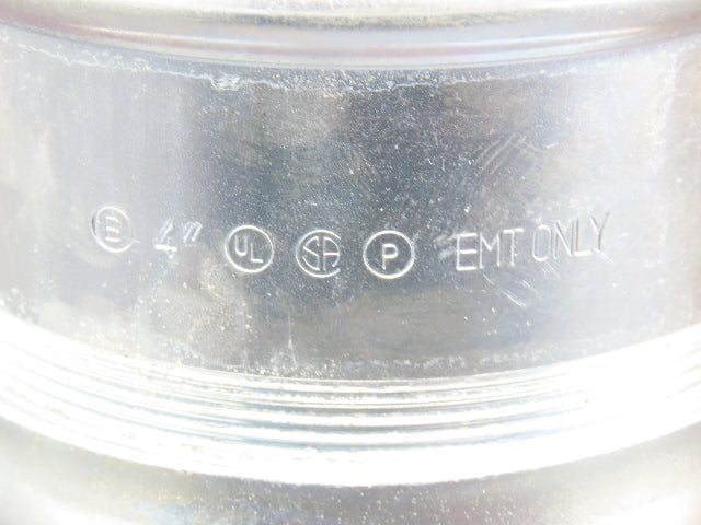 Bridgeport 259 EMT Connector Fitting 4" Steel Compression Box Adaptor Lot of 6