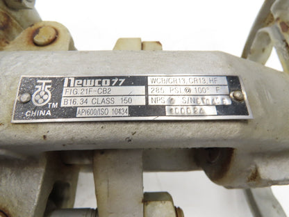 Newco 21F-CB2 4" Flanged Globe Valve 285psi Class 150 WCB 77 Rising Stem