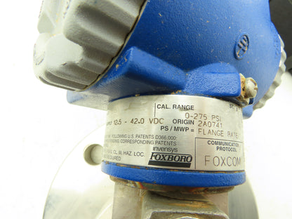 Foxboro IDP10-DF1D01F Pressure Transmitter 0-275psi 3" Flanged 12.5-42VDC