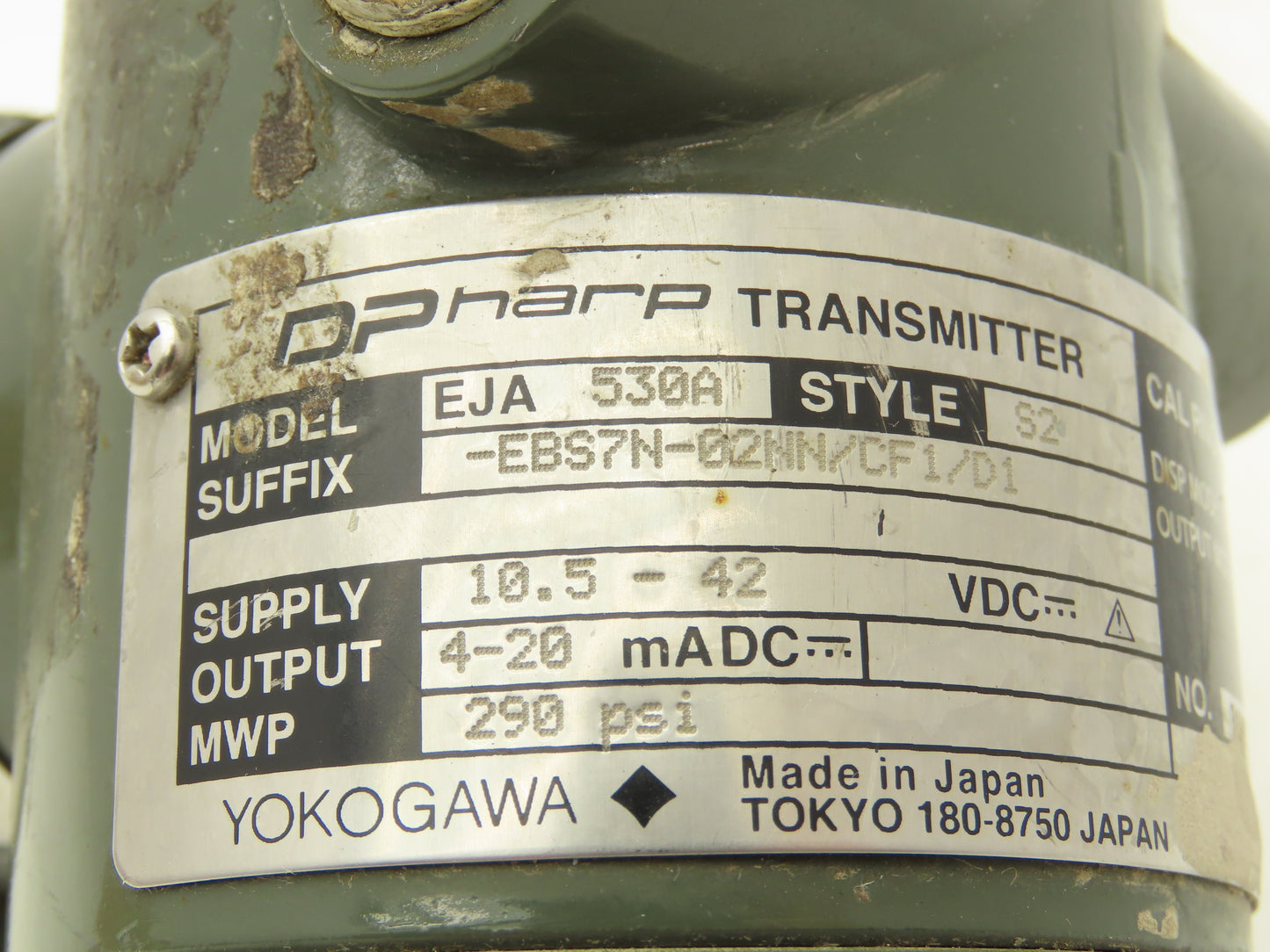 Yokogawa EJA530A DP Harp Pressure Transmitter 10.5-42VDC 290psi