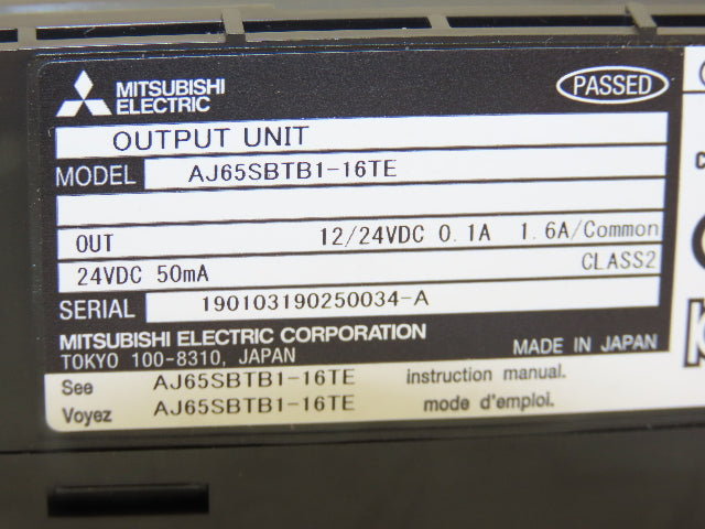 Mitsubishi Electric AJ65SBTB1-16TE Output Unit 12/24VDC 0.1A