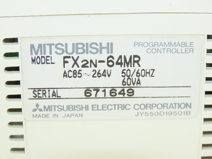 Mitsubishi Electric FX2N-64MR Programmable Controller 120/240VAC