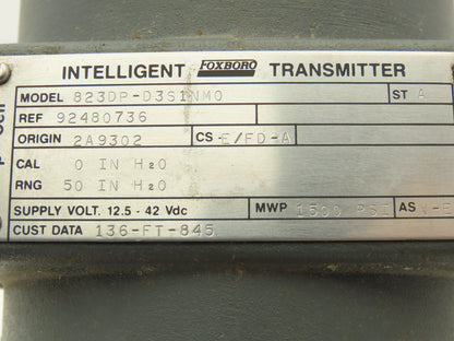 Foxboro 823DP-D3S1NM0 Intelligent Differential Pressure Transmitter 12.5-42vdc