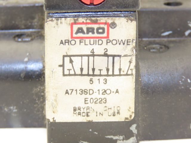 Aro Fluid Power A713SD-120A Pneumatic Solenoid Valve 150psi 3-Pos 4-Way 120V
