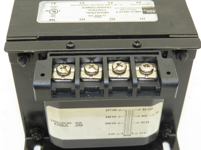 Hevi-Duty E250JL Power Transformer 250VA 1Ph HV 277/240/208 LV 120/24 Class 105