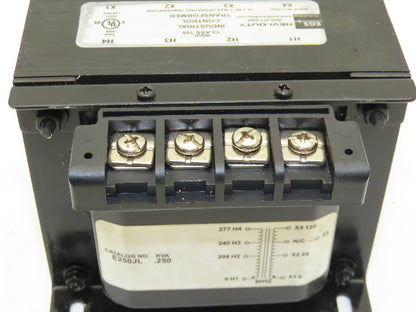 Hevi-Duty E250JL Power Transformer 250VA 1Ph HV 277/240/208 LV 120/24 Class 105