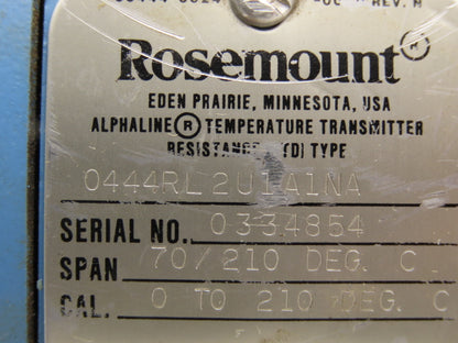 Rosemount 0444RL2U1A1NA Temp Transmitter 210°F 17" Probe Haz Loc