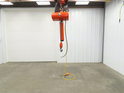 CM Lodestar R 2 Ton Electric Chain Hoist 8 FPM 15' Lift 11' Pendant 230/460 3 PH