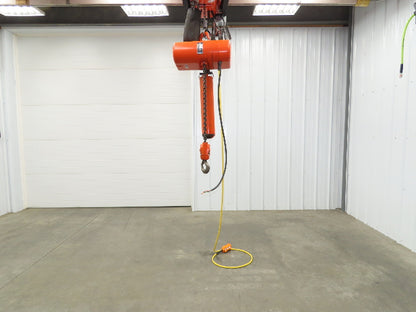 CM Lodestar R 2 Ton Electric Chain Hoist 8 FPM 15' Lift 11' Pendant 230/460 3 PH